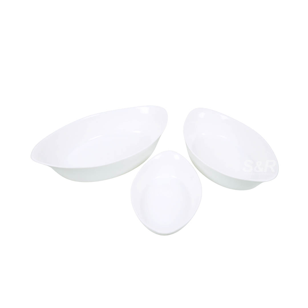 Simply White Opalware Seving Platter 3-piece Set